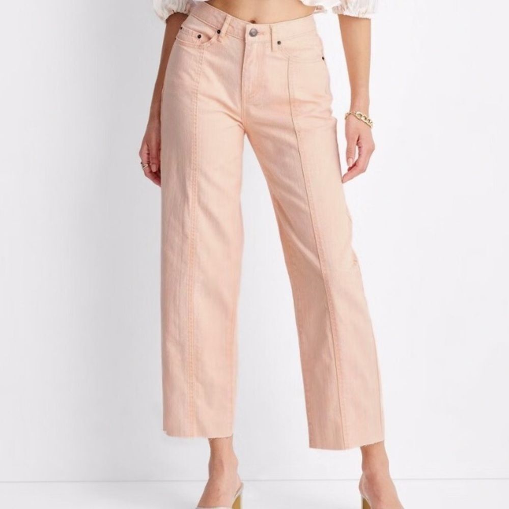 Future Collective High-Rise Peach Wide Leg Jeans